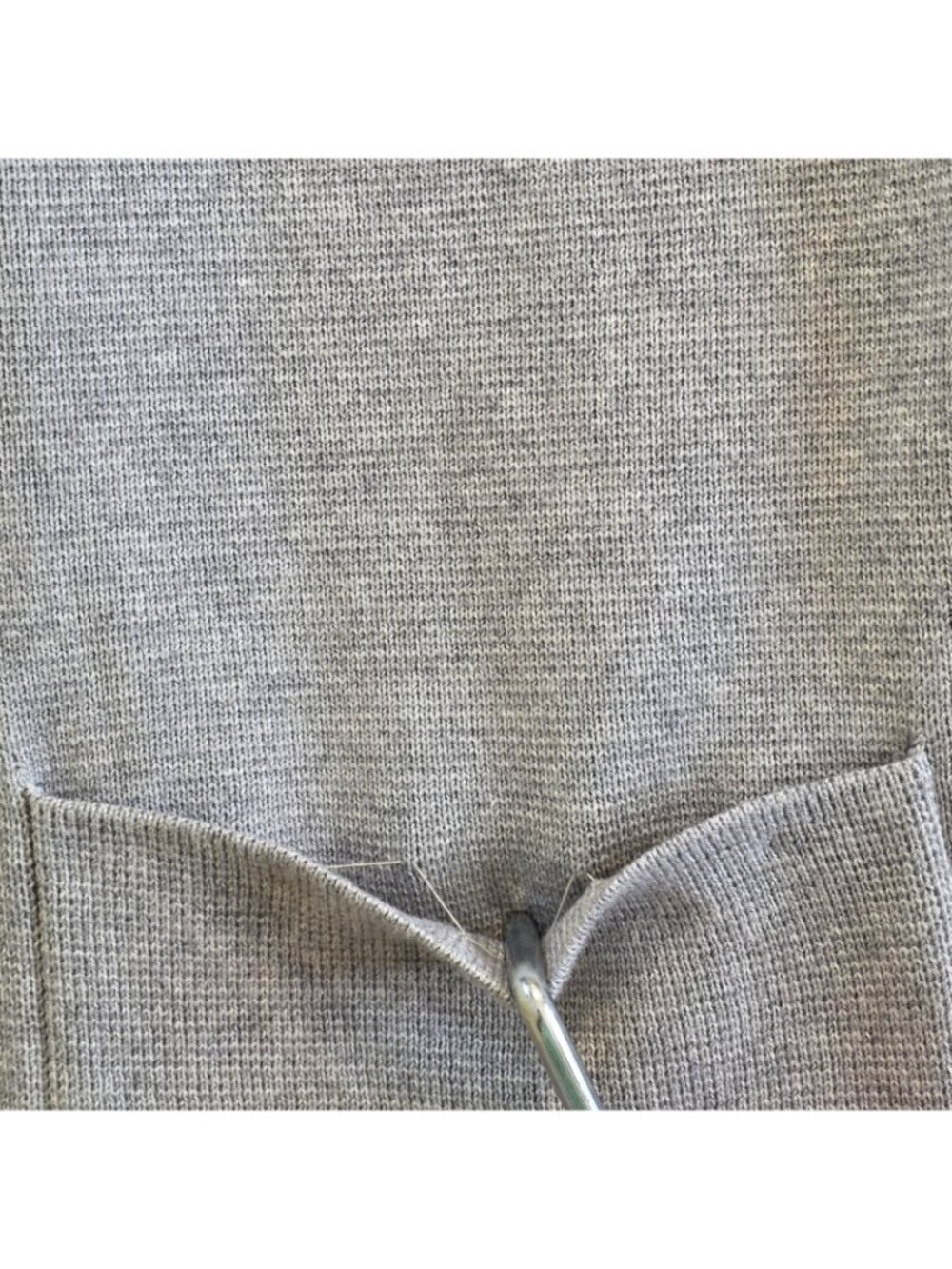 Talbots Women XL Grey Knit Sweater Blazer Coatigan Single Button Pocket Cardigan - Picture 15 of 16